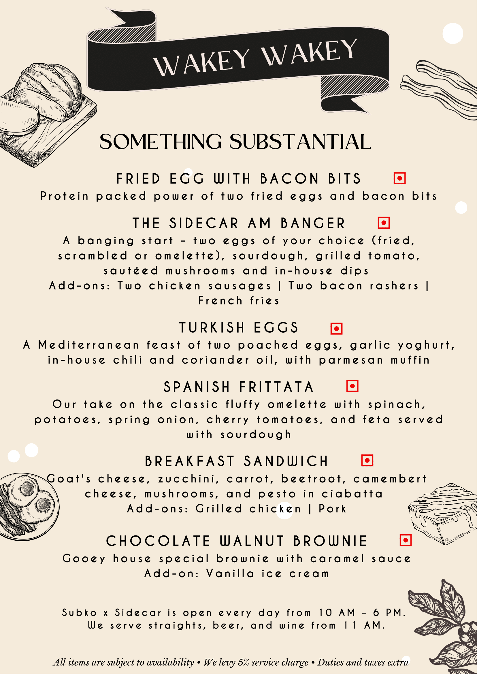 sidecar SIDECAR BREAKFAST MENU WITHOUT PRICES 2
